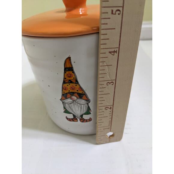 Cobwebs And Cauldrons Canister Jar Cute Gnome Witch Halloween Pumpkins New - Picture 3 of 8